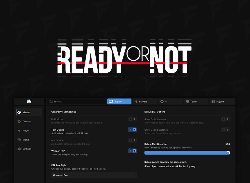 Ready Or Not FENTRY — undetected Ready Or Not assistant banner from Fentry